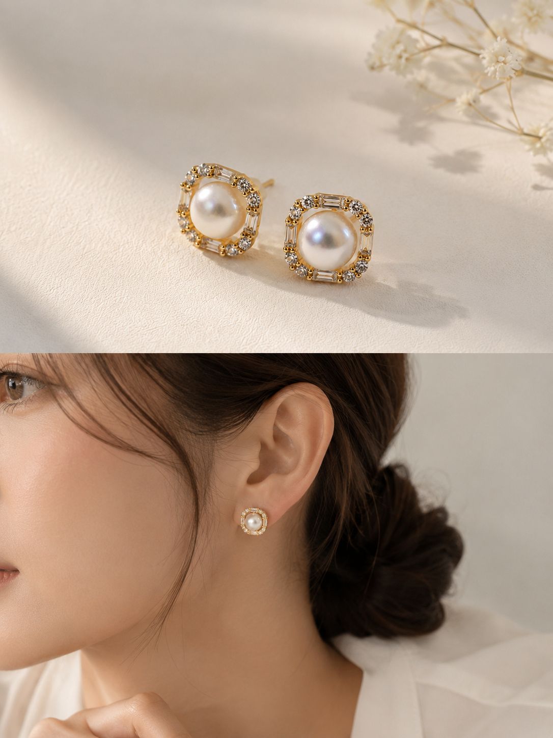 Glacier Freshwater Pearl Studs